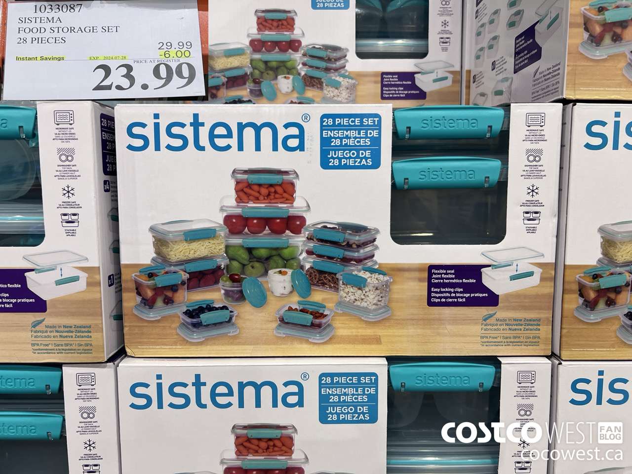 1033087 SISTEMA FOOD STORAGE SET 28 PIECE ($6.00 INSTANT SAVINGS EXPIRES ON 2024-07-28) $23.99