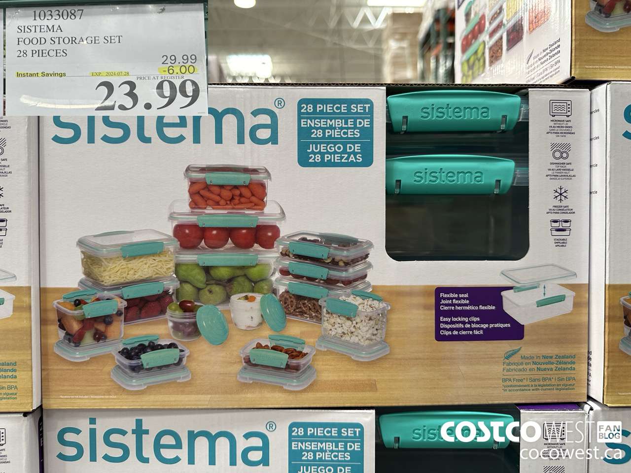 1033087 SISTEMA FOOD STORAGE SET 28 PIECE ($6.00 INSTANT SAVINGS EXPIRES ON 2024-07-28) $23.99