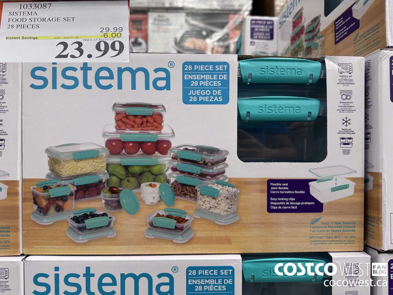 1033087 SISTEMA FOOD STORAGE SET 28 PIECE ($6.00 INSTANT SAVINGS EXPIRES ON 2024-07-28) $23.99