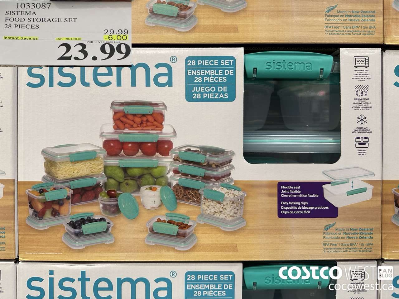 1033087 SISTEMA FOOD STORAGE SET 28 PIECE ($6.00 INSTANT SAVINGS EXPIRES ON 2024-08-04) $23.99