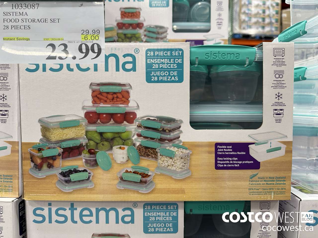 1033087 SISTEMA FOOD STORAGE SET 28 PIECE ($6.00 INSTANT SAVINGS EXPIRES ON 2024-08-04) $23.99