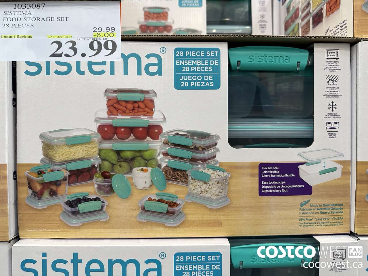 1033087 SISTEMA FOOD STORAGE SET 28 PIECE ($6.00 INSTANT SAVINGS EXPIRES ON 2024-08-04) $23.99