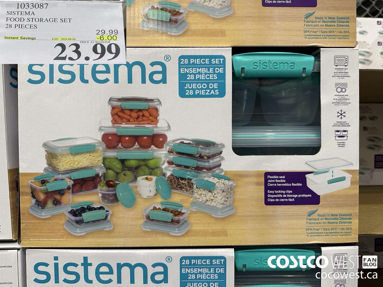 1033087 SISTEMA FOOD STORAGE SET 28 PIECE ($6.00 INSTANT SAVINGS EXPIRES ON 2024-08-04) $23.99