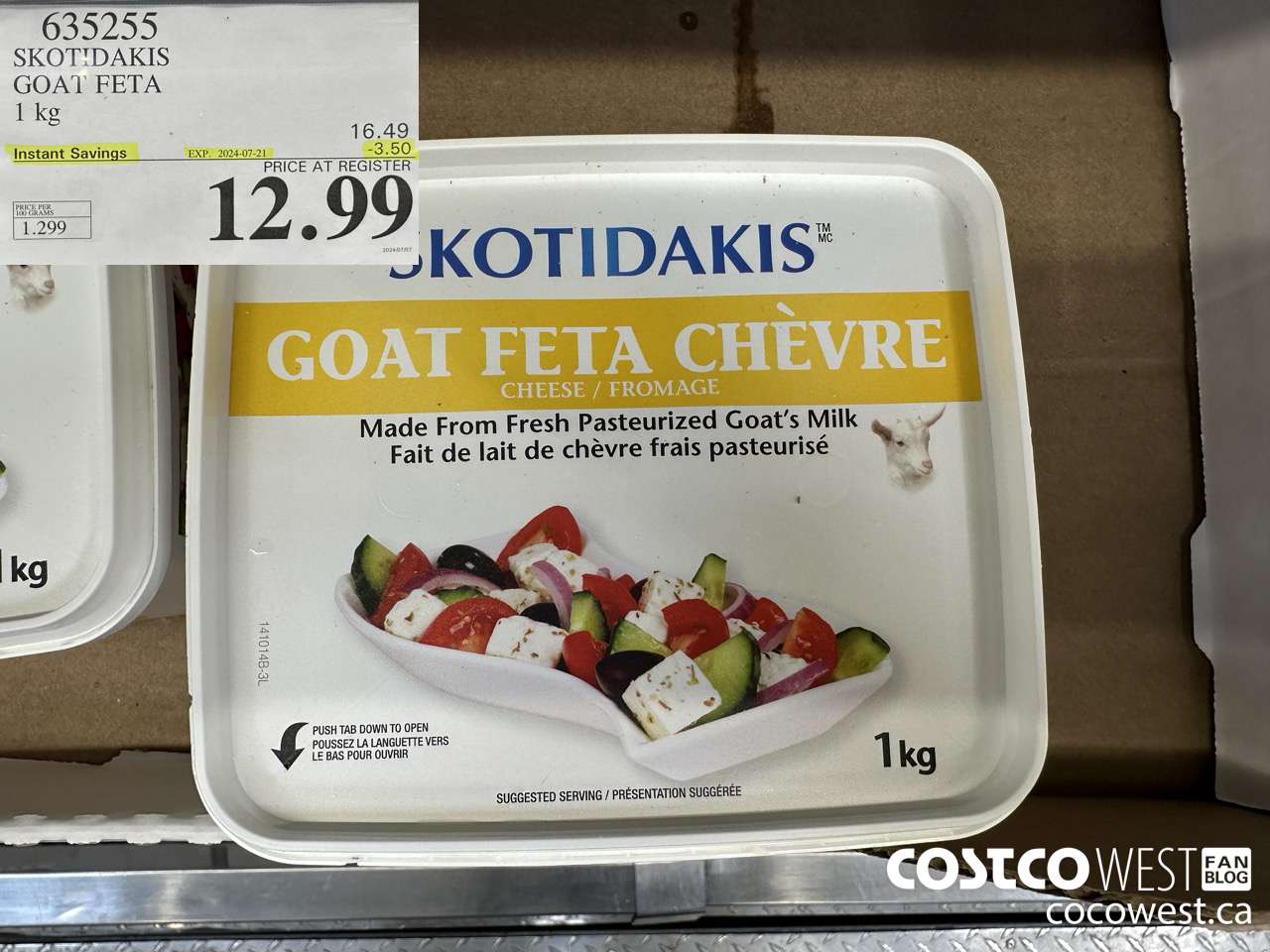 635255 SKOTIDAKIS GOAT FETA 1 kg ($3.50 INSTANT SAVINGS EXPIRES ON 2024-07-21) $12.99