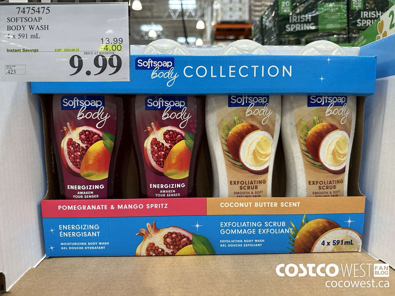 7475475 SOFTSOAP BODY WASH 4 x 591 mL ($4.00 INSTANT SAVINGS EXPIRES ON 2024-08-25) $9.99