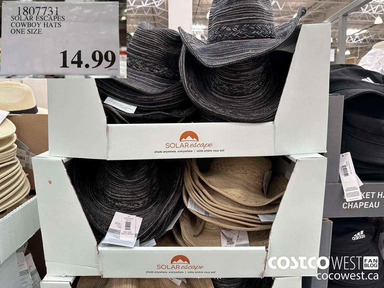 1807731 SOLAR ESCAPES COYBOY HATS ONE SIZES $14.99