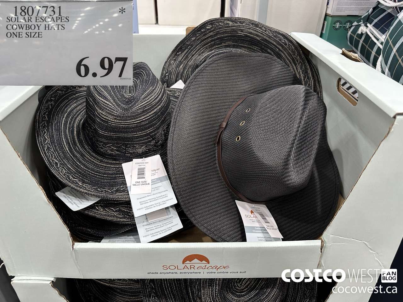 1807731 SOLAR ESCAPES COYBOY HATS ONE SIZES $6.97