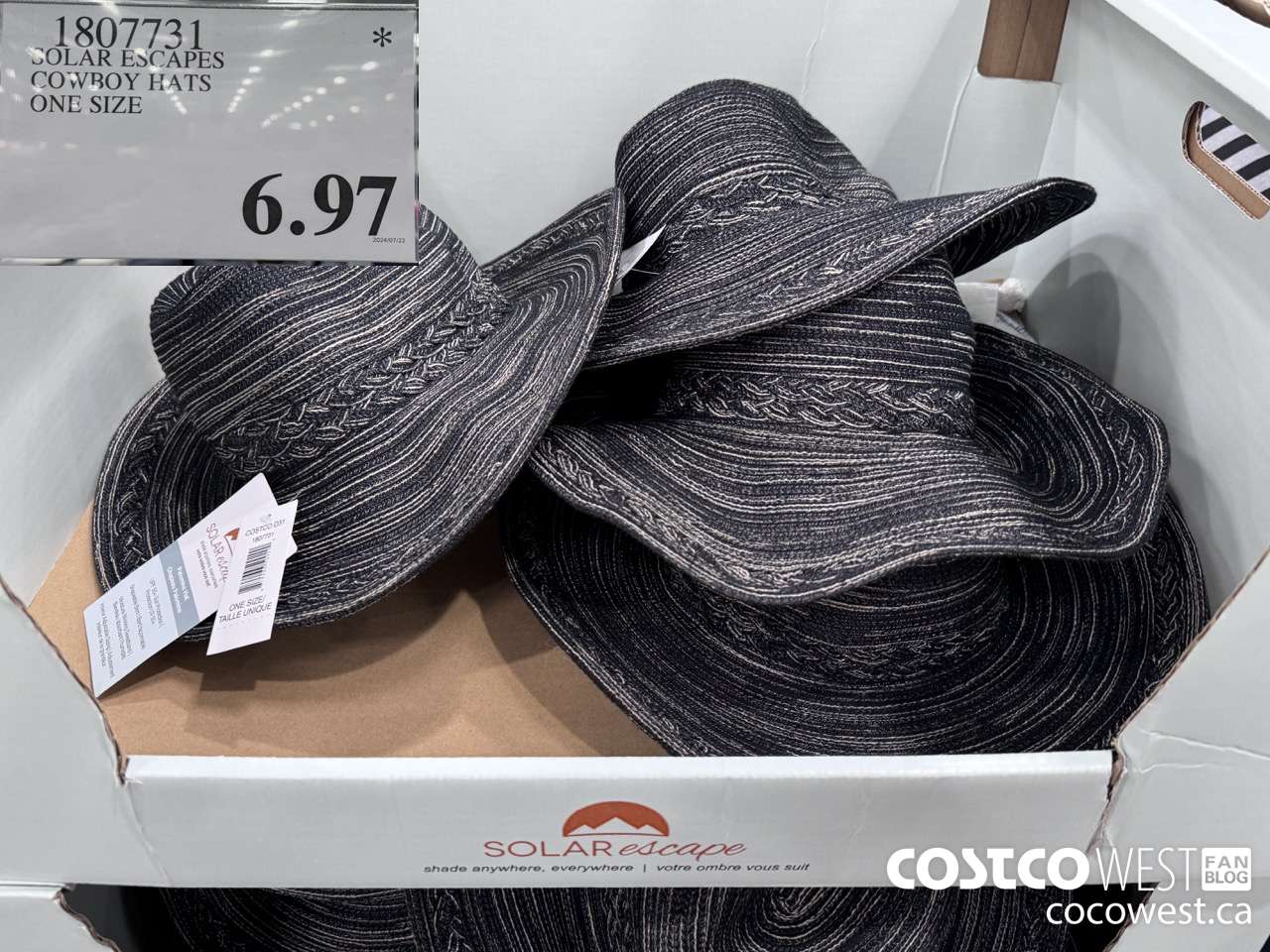 1807731 SOLAR ESCAPES COYBOY HATS ONE SIZES $6.97