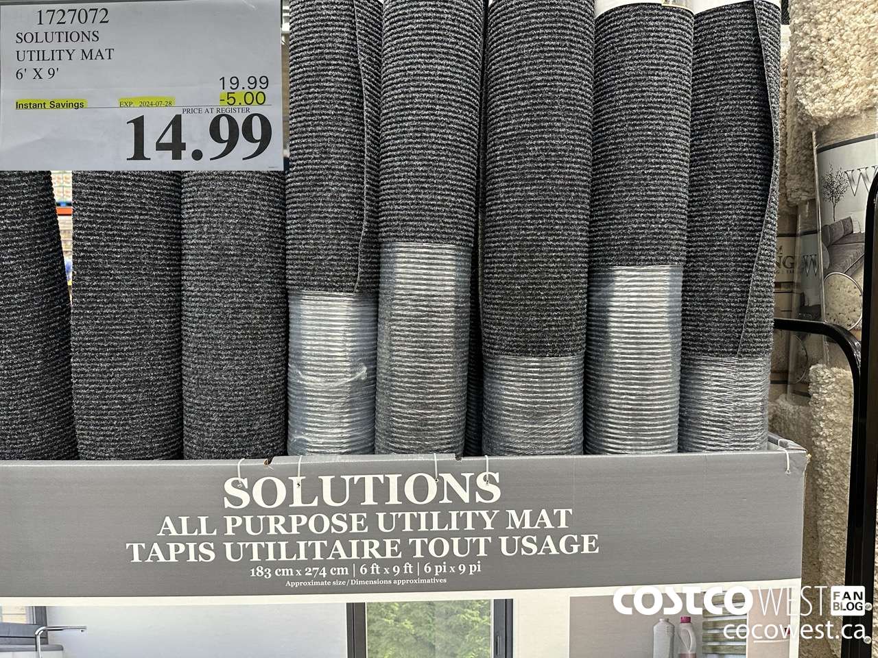 1727072 SOLUTIONS UTILITY MAT 6' X 9' ($5.00 INSTANT SAVINGS EXPIRES ON 2024-07-28) $14.99