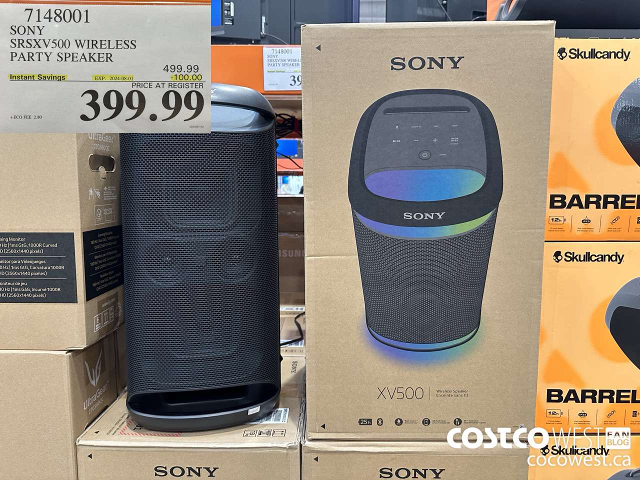 7148001 SONY SRSXV500 WIRELESS PARTY SPEAKER ($100.00 INSTANT SAVINGS EXPIRES ON 2024-08-01) $399.99