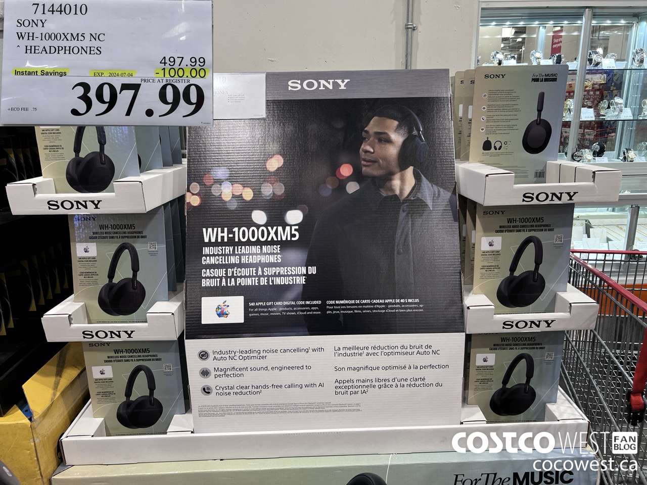 7144010 SONY WH-1000XM5 NC HEADPHONES ($100.00 INSTANT SAVINGS EXPIRES ON 2024-07-04) $397.99