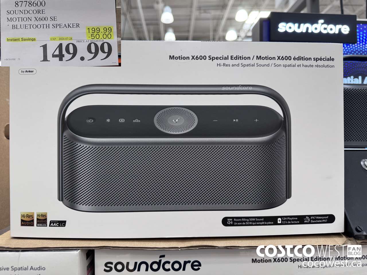 8778600 SOUNDCORE MOTION X600 SE BLUETOOTH SPEAKER ($50.00 INSTANT SAVINGS EXPIRES ON 2024-07-28) $149.99