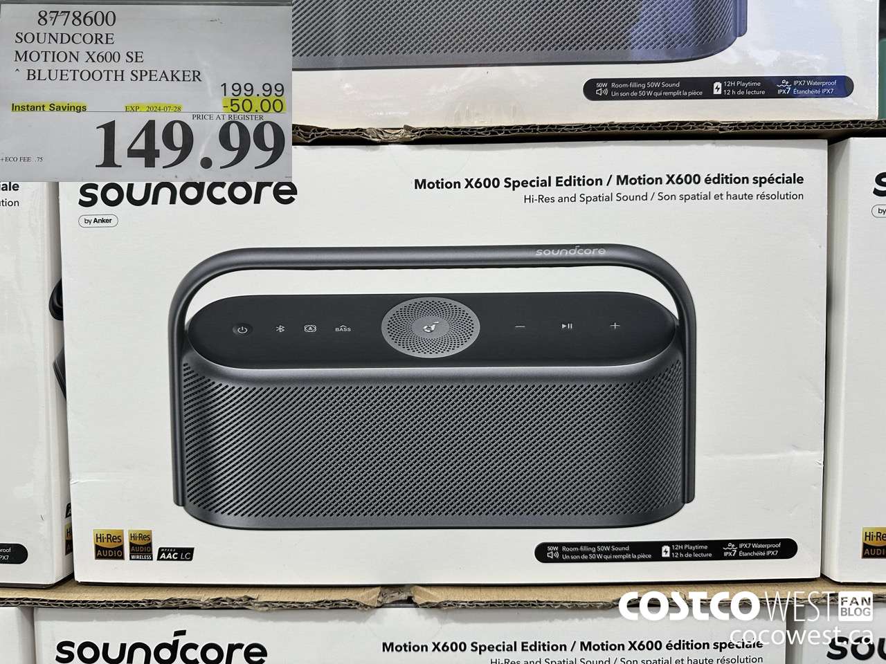 8778600 SOUNDCORE MOTION X600 SE BLUETOOTH SPEAKER ($50.00 INSTANT SAVINGS EXPIRES ON 2024-07-28) $149.99