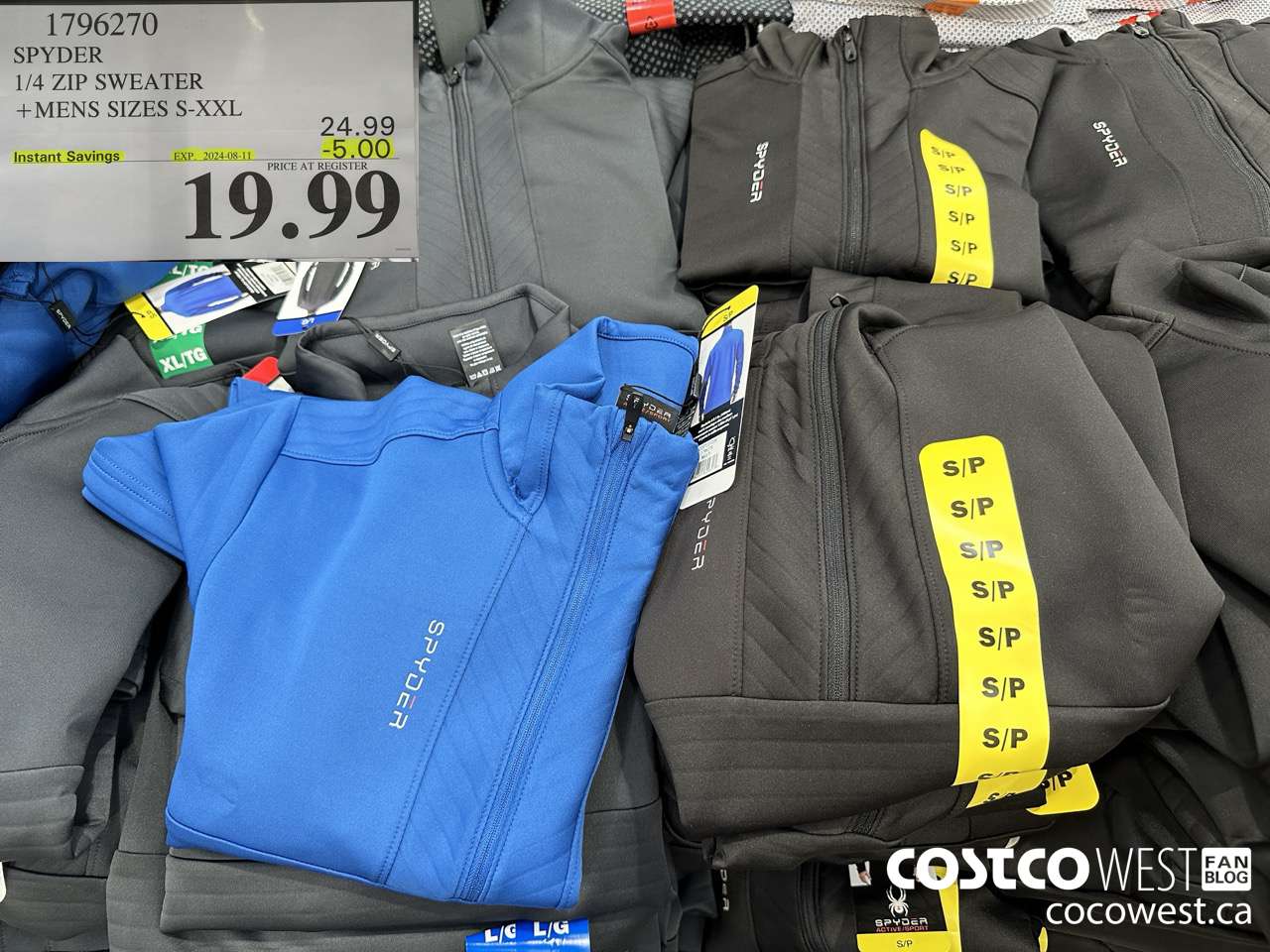 1796270 SPYDER 1/4 ZIP SWEATER MENS SIZES S-XXL ($5.00 INSTANT SAVINGS EXPIRES ON 2024-08-11) $19.99