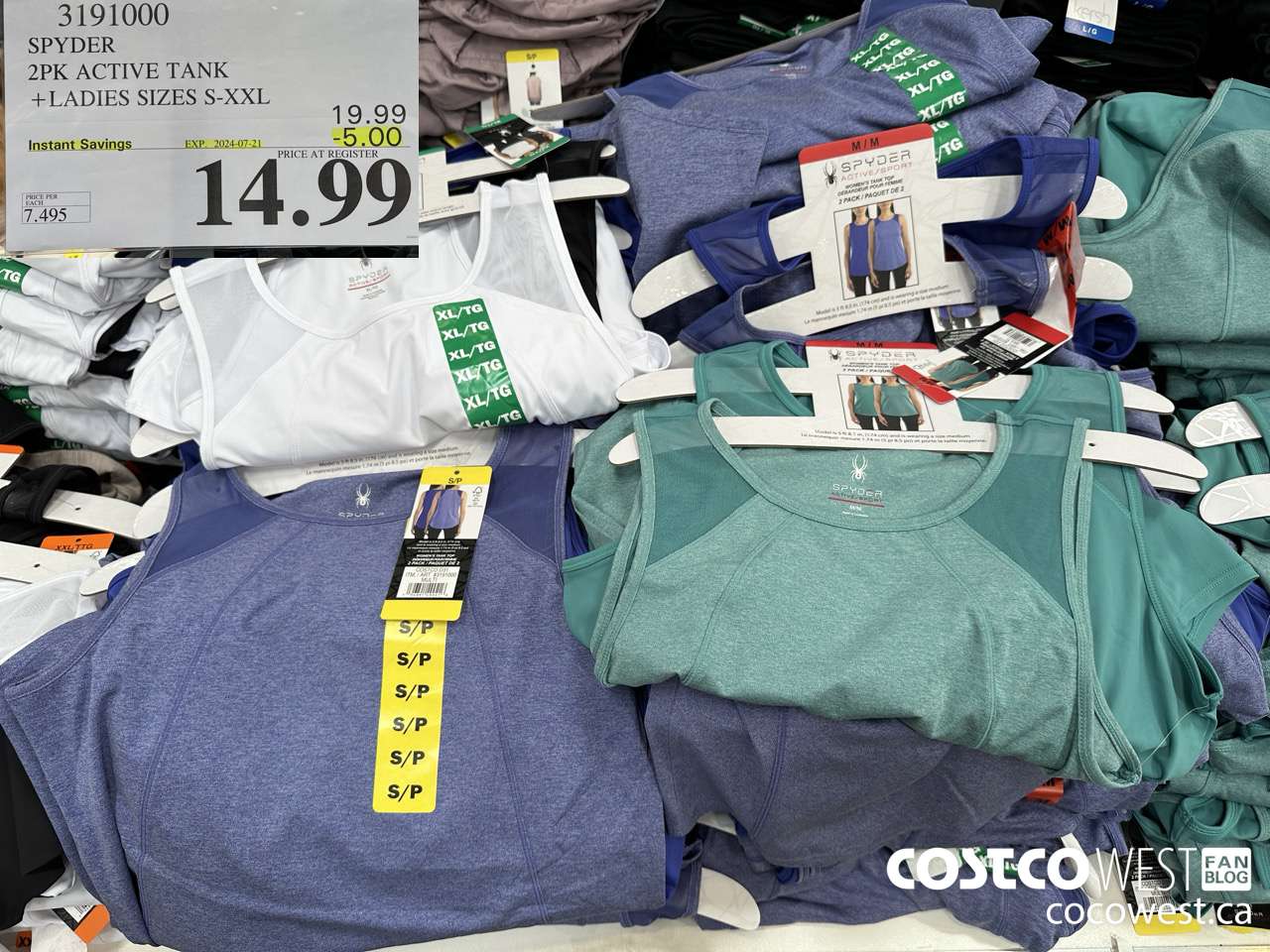 3191000 SPYDER 2PK ACTIVE TANKS LADIES SIZES S-XXL ($5.00 INSTANT SAVINGS EXPIRES ON 2024-07-21) $14.99