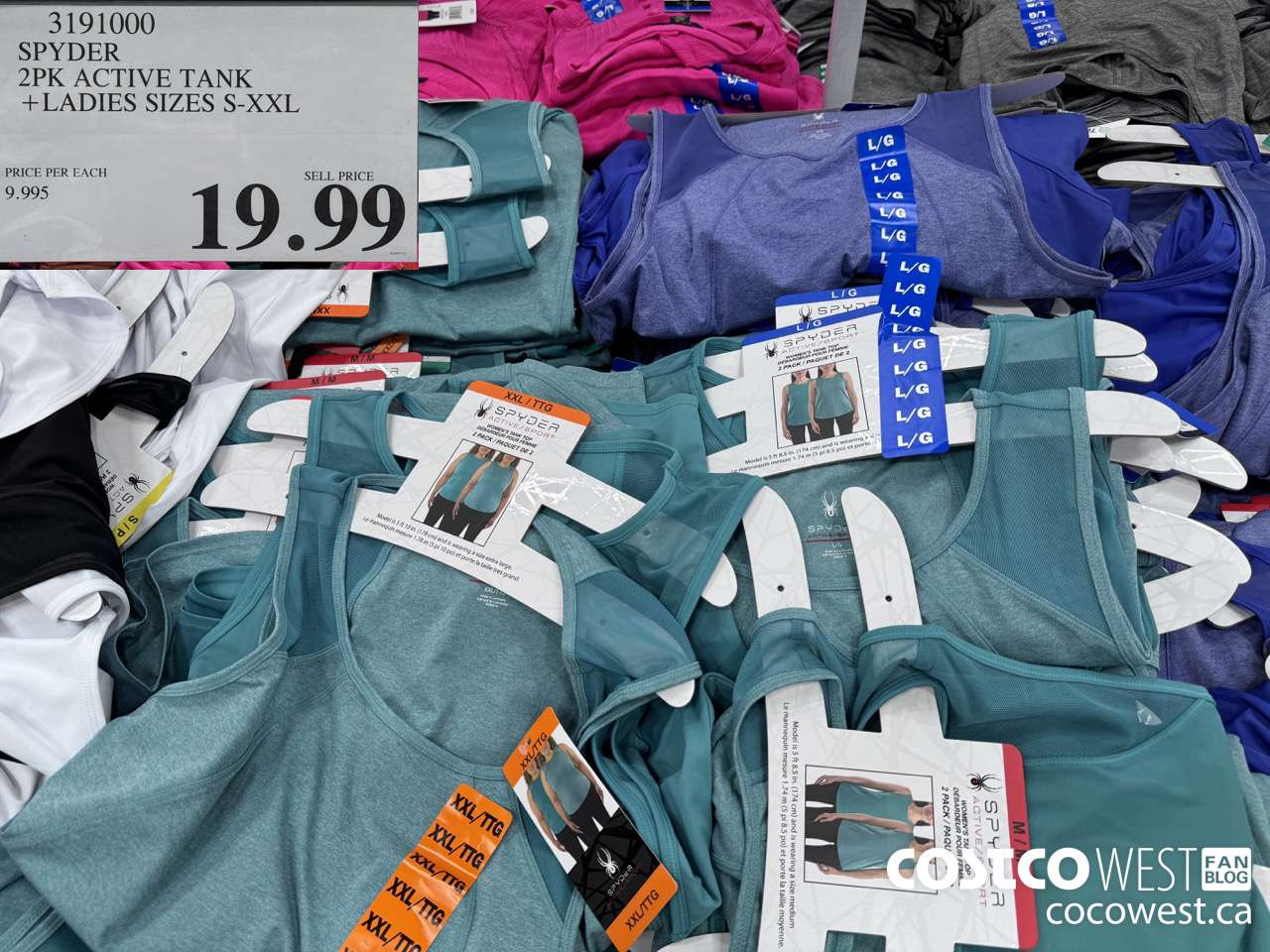 3191000 SPYDER 2PK ACTIVE TANKS LADIES SIZES S-XXL $19.99