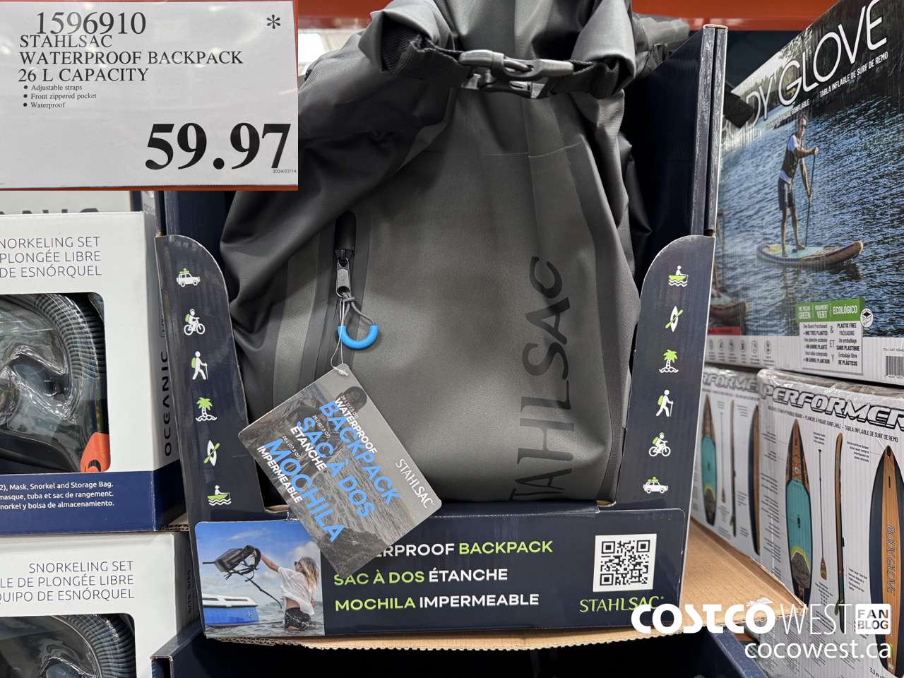 1596910 STAHLSAC WATERPROOF BACKPACK 26 L CAPACITY $59.97