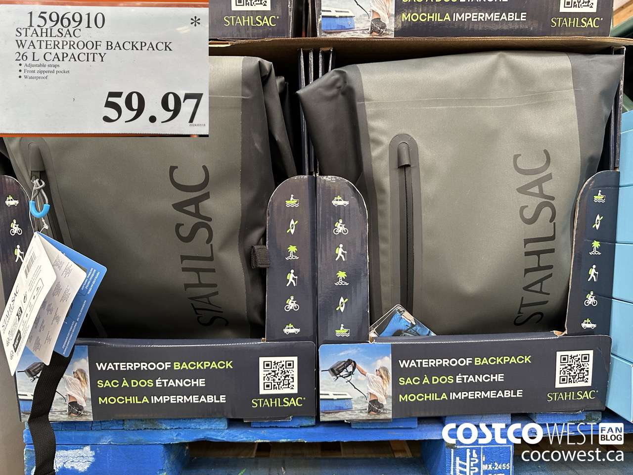 1596910 STAHLSAC WATERPROOF BACKPACK 26 L CAPACITY $59.97