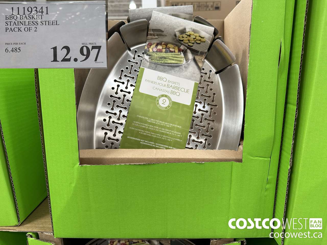 1119341 STAINLESS STEEL BBQ BASKET PACK OF 2 $12.97