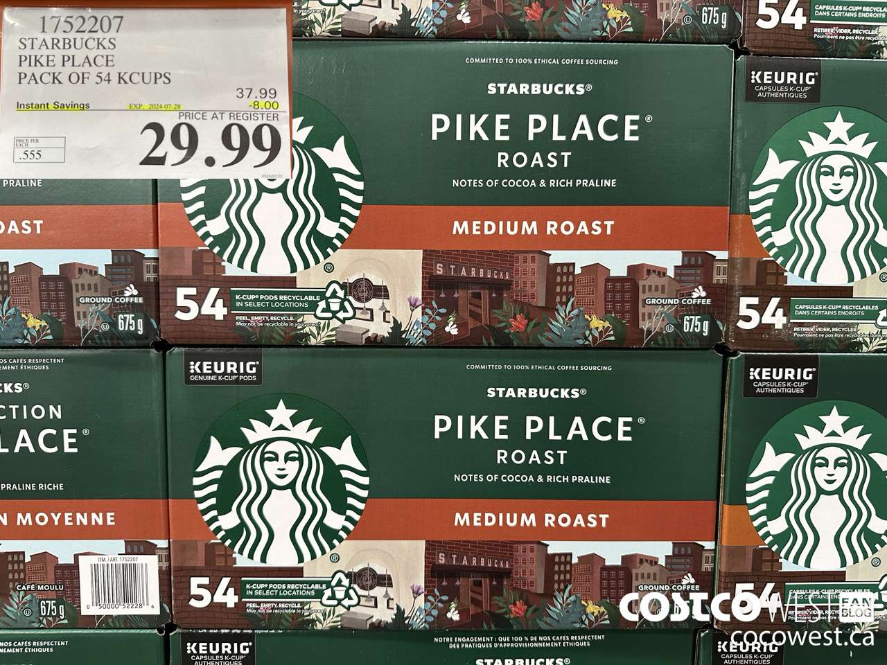 1752207 STARBUCKS PIKE PLACE PACK OF 54 KCUPS  ($8.00 INSTANT SAVINGS EXPIRES ON 2024-07-28) $29.99