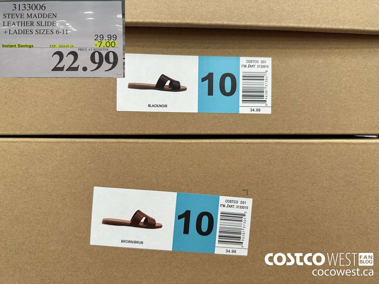 3133006 STEVE MADDEN LEATHER SLIDE LADIES SIZES 6-11  ($7.00 INSTANT SAVINGS EXPIRES ON 2024-07-14) $22.99