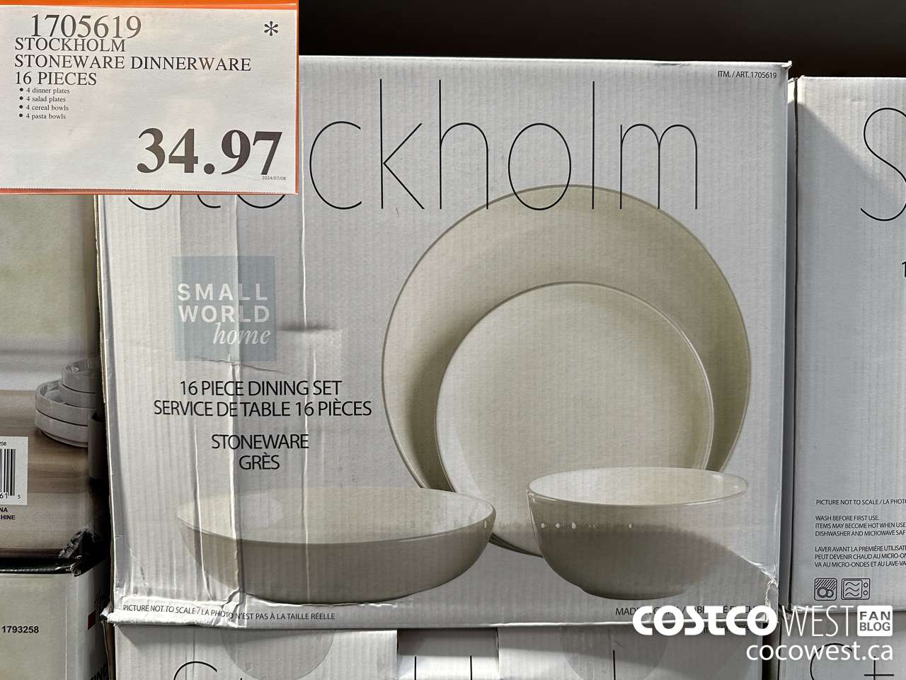 1705619 STOCKHOLM STONEWARE DINNERWARE 16 PIECES $34.97