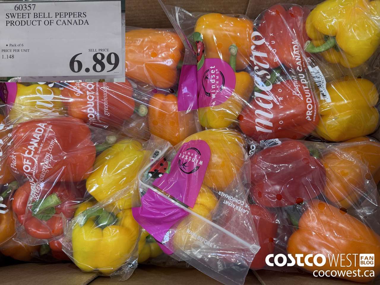 60357 SWEET BELL PEPPERS PRODUCT OF CANADA $6.89