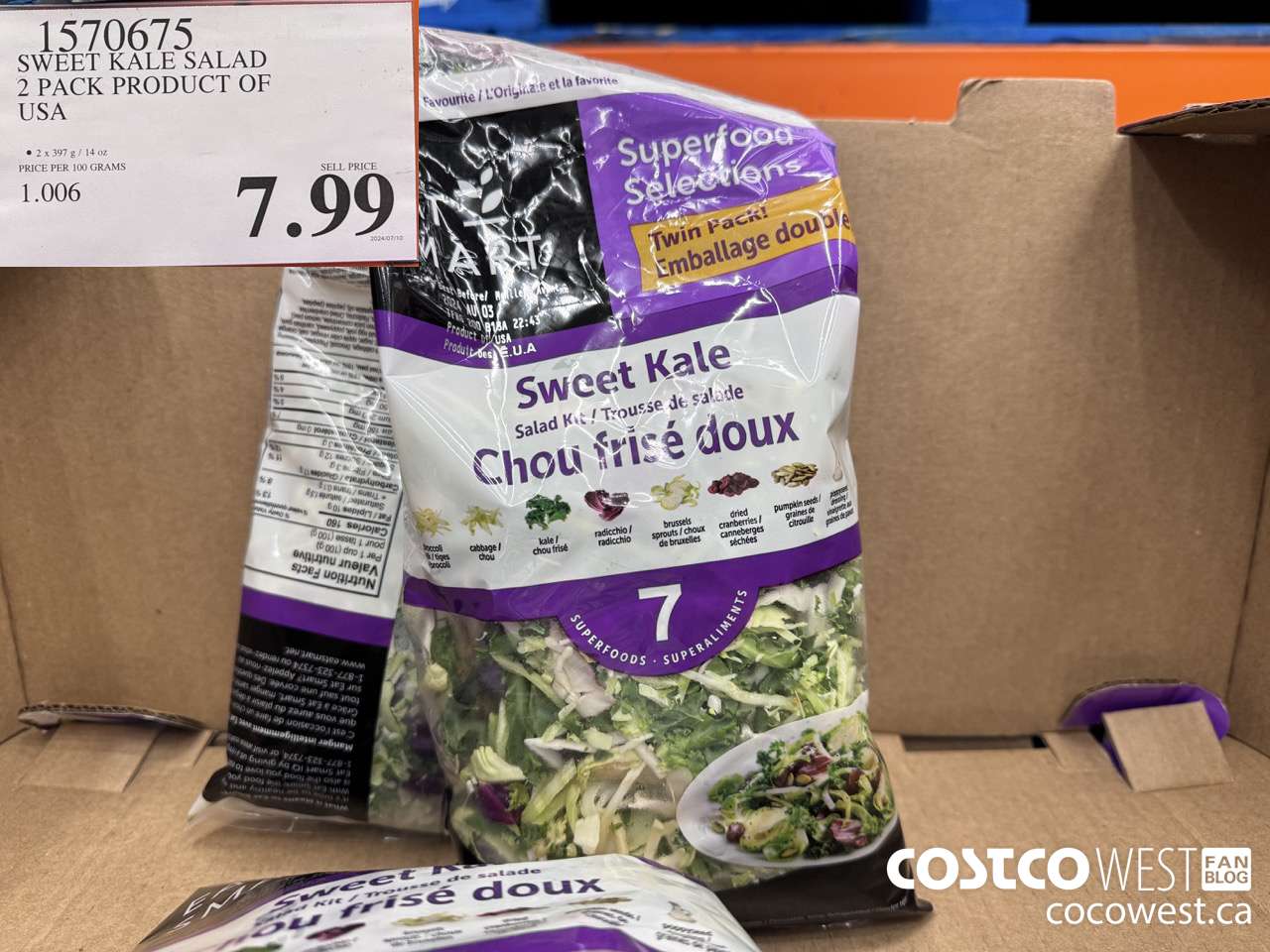 1570675 SWEET KALE SALAD 2 PACK PRODUCT OF USA $7.99