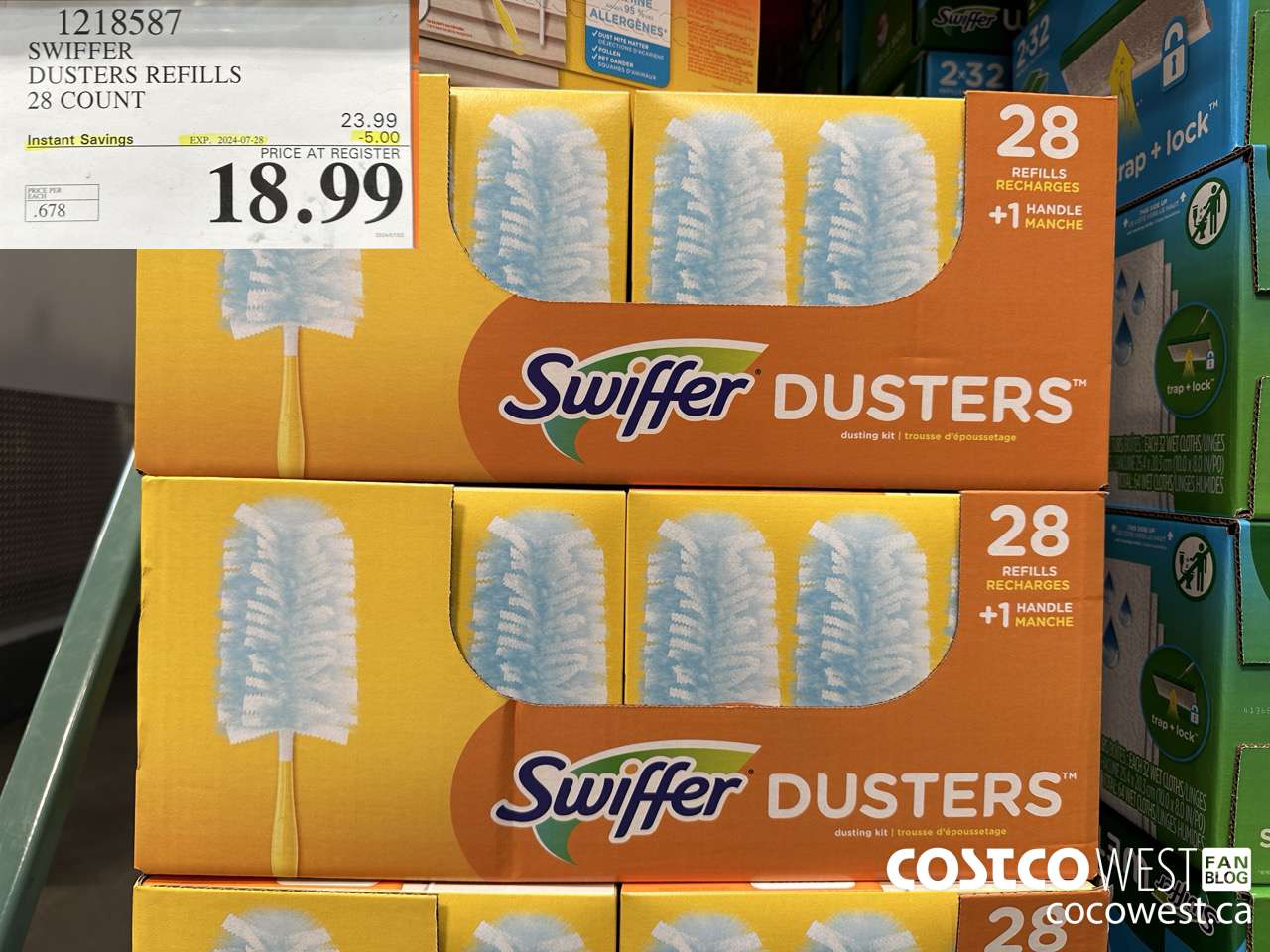 1218587 SWIFFER DUSTERS REFILLS 28 COUNT ($5.00 INSTANT SAVINGS EXPIRES ON 2024-07-28) $18.99