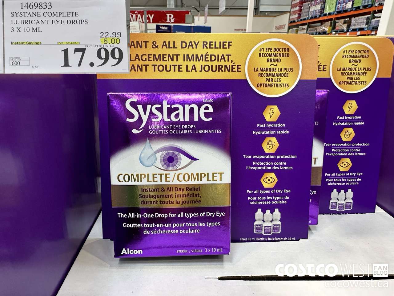 1469833 SYSTANE COMPLETE LUBRICANT EYE DROPS 3 X 10 ML ($5.00 INSTANT SAVINGS EXPIRES ON 2024-07-28) $17.99