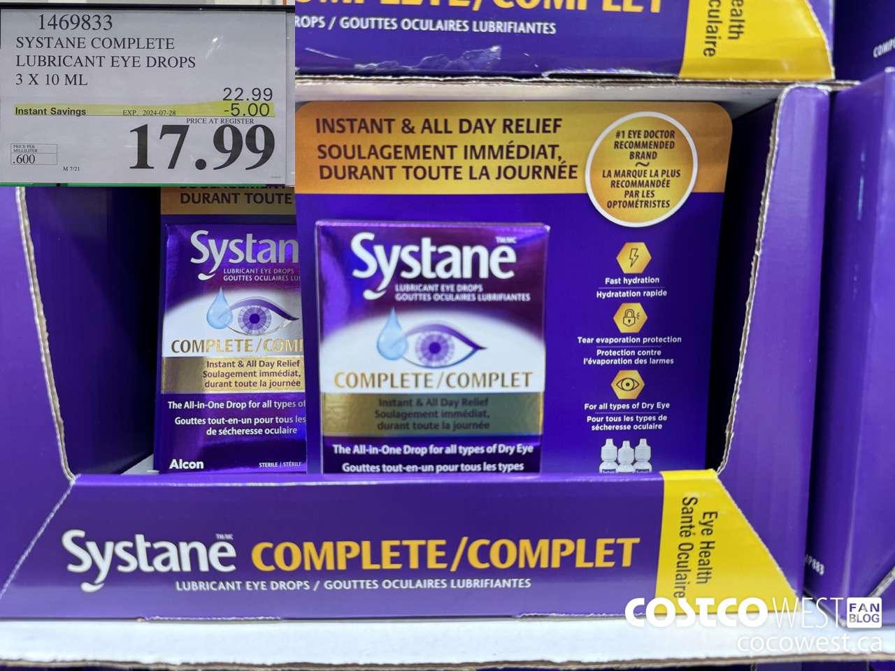 1469833 SYSTANE COMPLETE LUBRICANT EYE DROPS 3 X 10 ML ($5.00 INSTANT SAVINGS EXPIRES ON 2024-07-28) $17.99