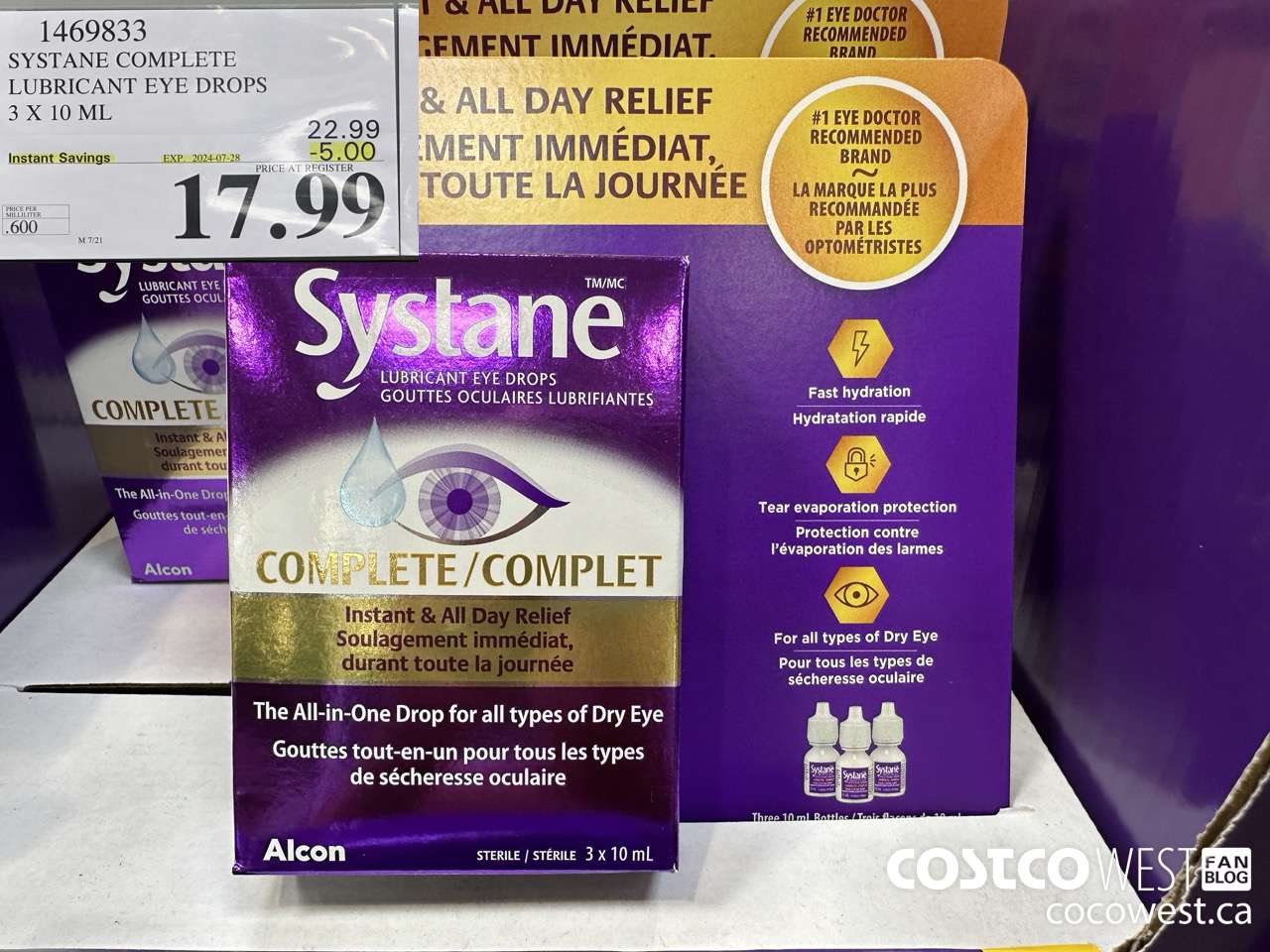 1469833 SYSTANE COMPLETE LUBRICANT EYE DROPS 3 X 10 ML ($5.00 INSTANT SAVINGS EXPIRES ON 2024-07-28) $17.99