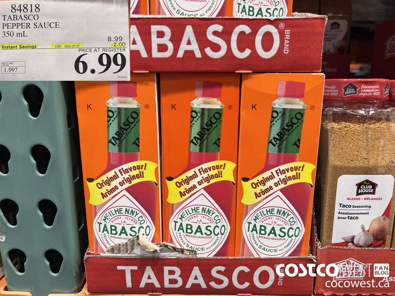 84818 TABASCO PEPPER SAUCE 350 ML ($2.00 INSTANT SAVINGS EXPIRES ON 2024-07-07) $6.99