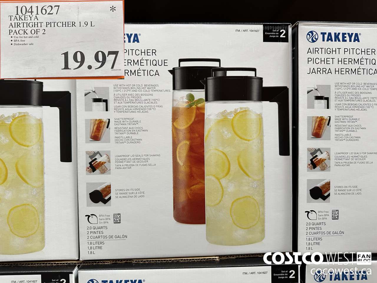 1041627 TAKEYA AIRTIGHT PITCHER 1.9L PACK OF 2 $19.97