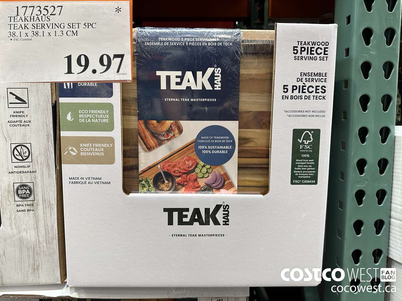 1773527 TEAKHAUS TEAK SERVING SET 5PC 38.1 x 38.1 x 1.3 CM  $19.97