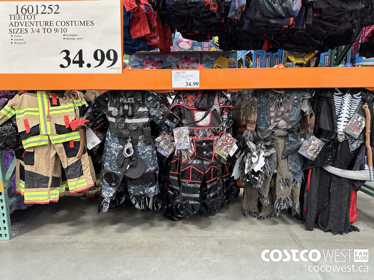 1601252 TEETOT ADVENTURE COSTUMES SIZES 3/4 TO 9/10 $34.99