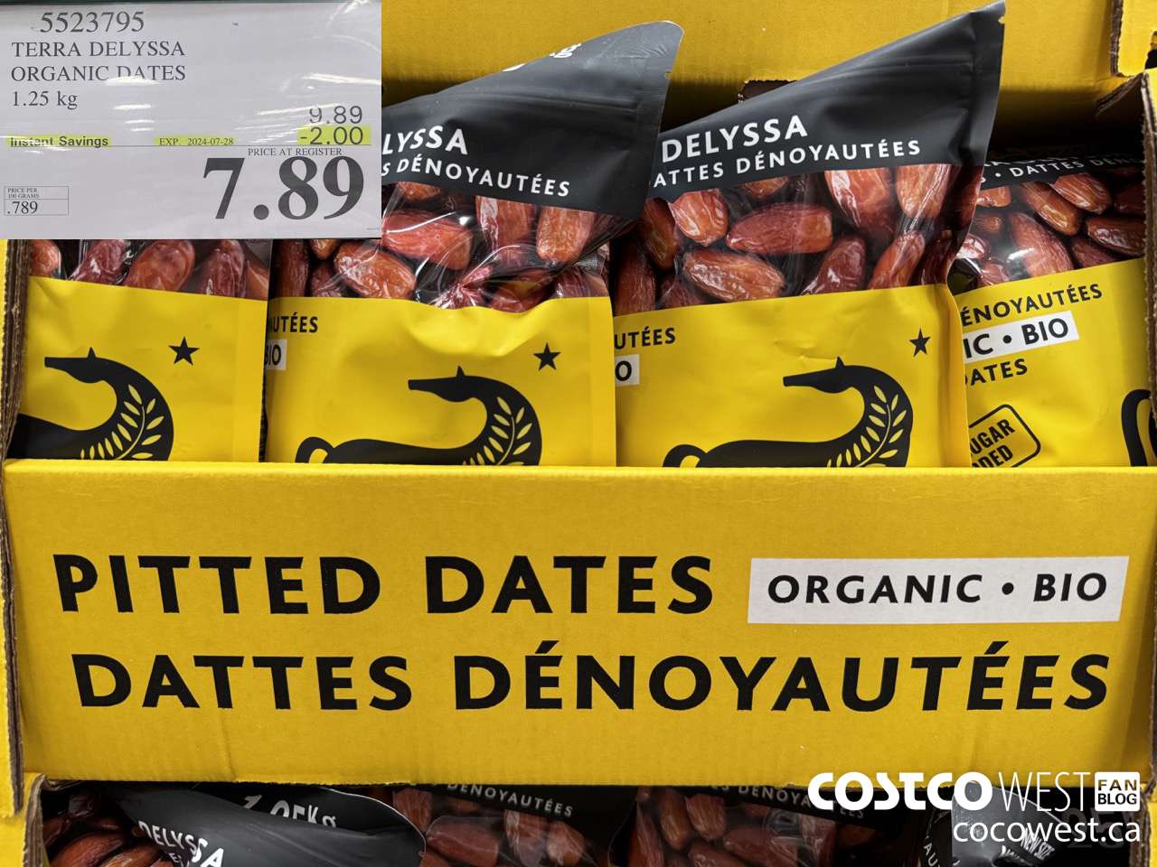 5523795 TERRA TELYSSA ORGANIC DATES 1.25KG ($2.00 INSTANT SAVINGS EXPIRES ON 2024-07-28) $7.89
