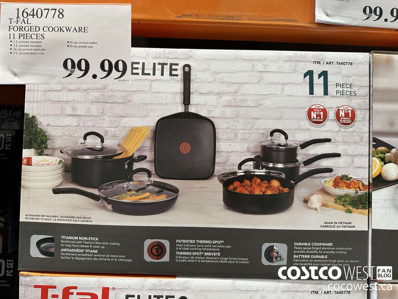 1640778 T-FAL FORGED COOKWARE 11 PIECE $99.99