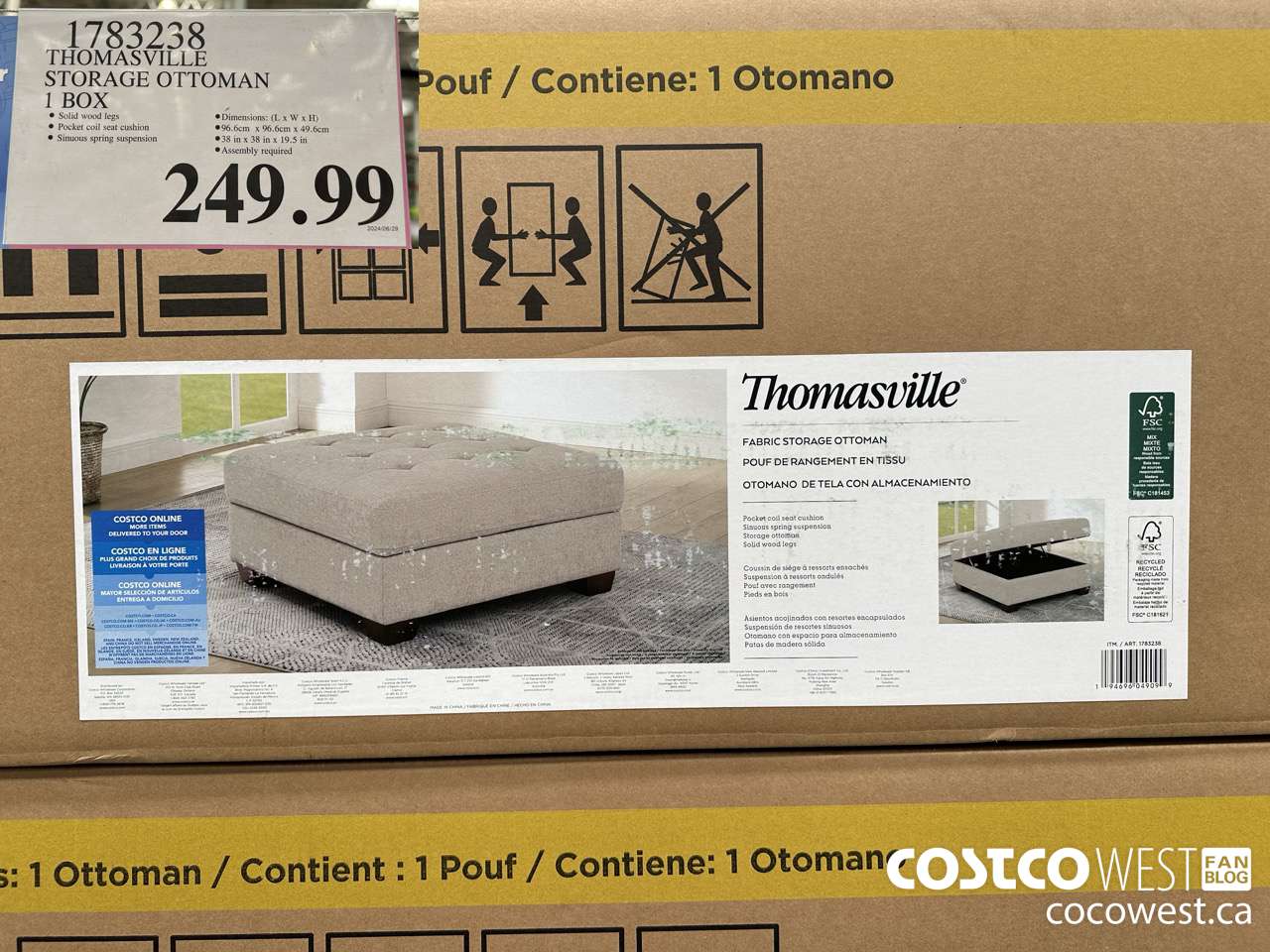 1783238 THOMASVILLE STORAGE OTTOMAN 1 BOX $249.99