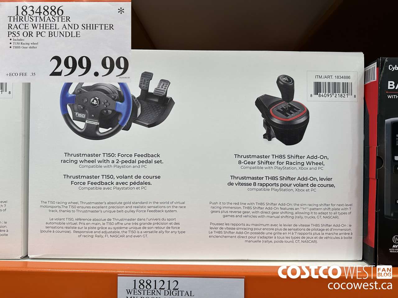1834886 THRUSTMASTER RACE WHEEL AND SHIFTER PS5 OR PC BUNDLE $299.99