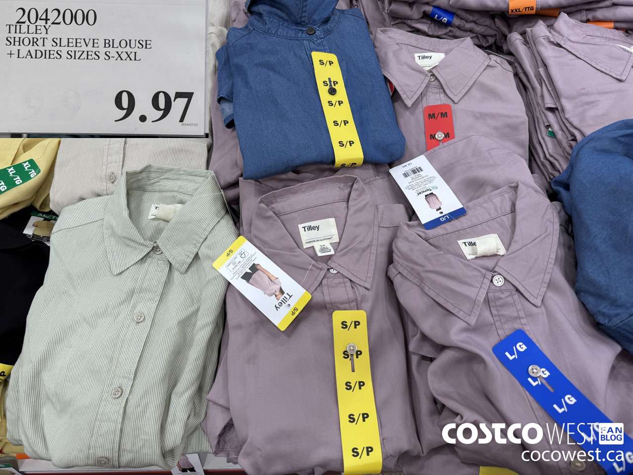 2042000 TILLEY SHORT SLEEVE BLOUSE LADIES SIZES S-XXL $9.97