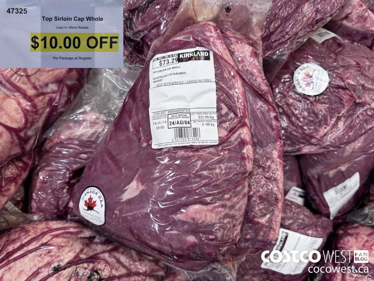 47325 TOP SIRLOIN CAP WHOLE ($10.00 INSTANT SAVINGS)