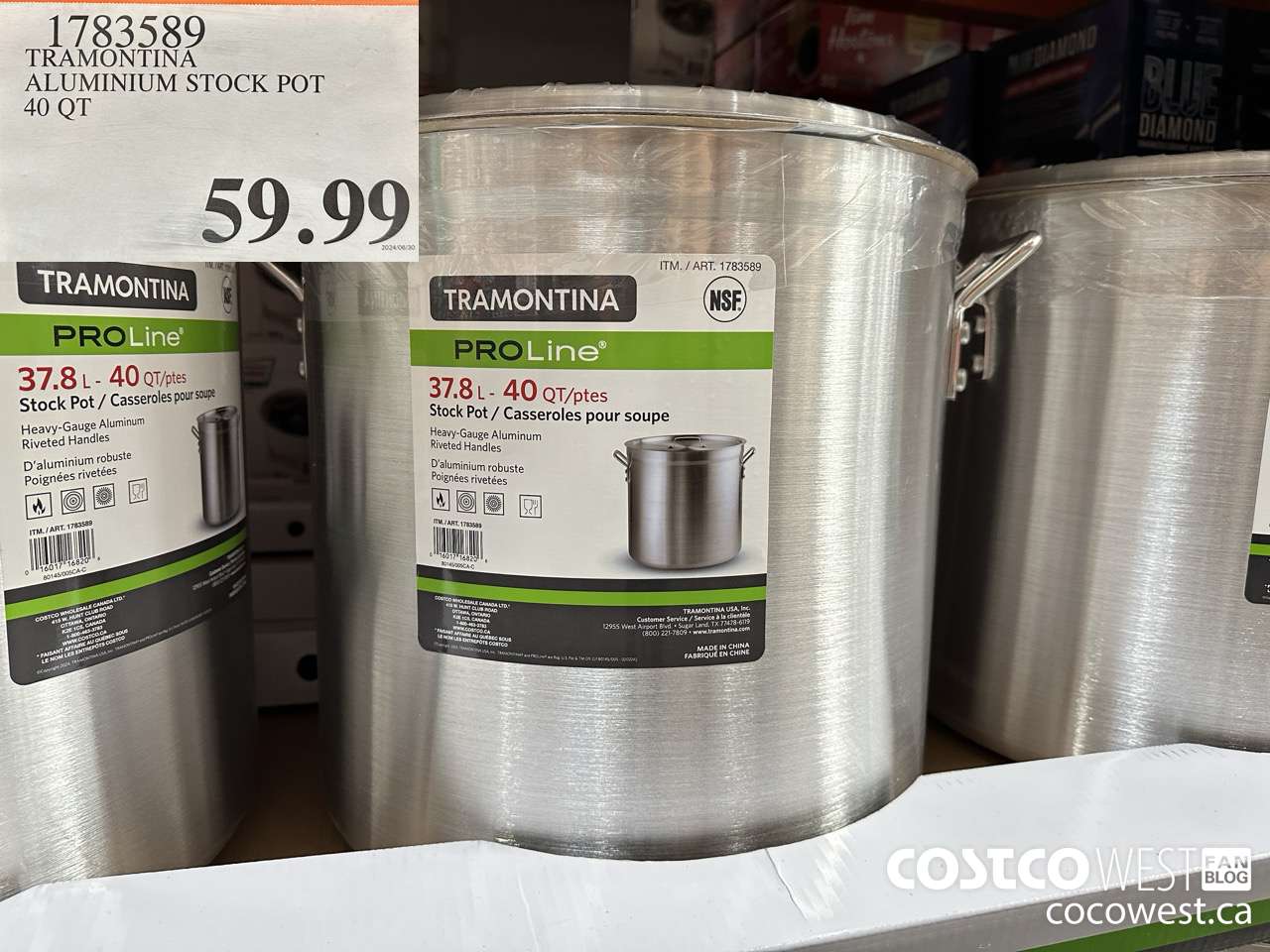 1783589 TRAMONTINA ALUMINIUM STOCK POT 40 QT $59.99