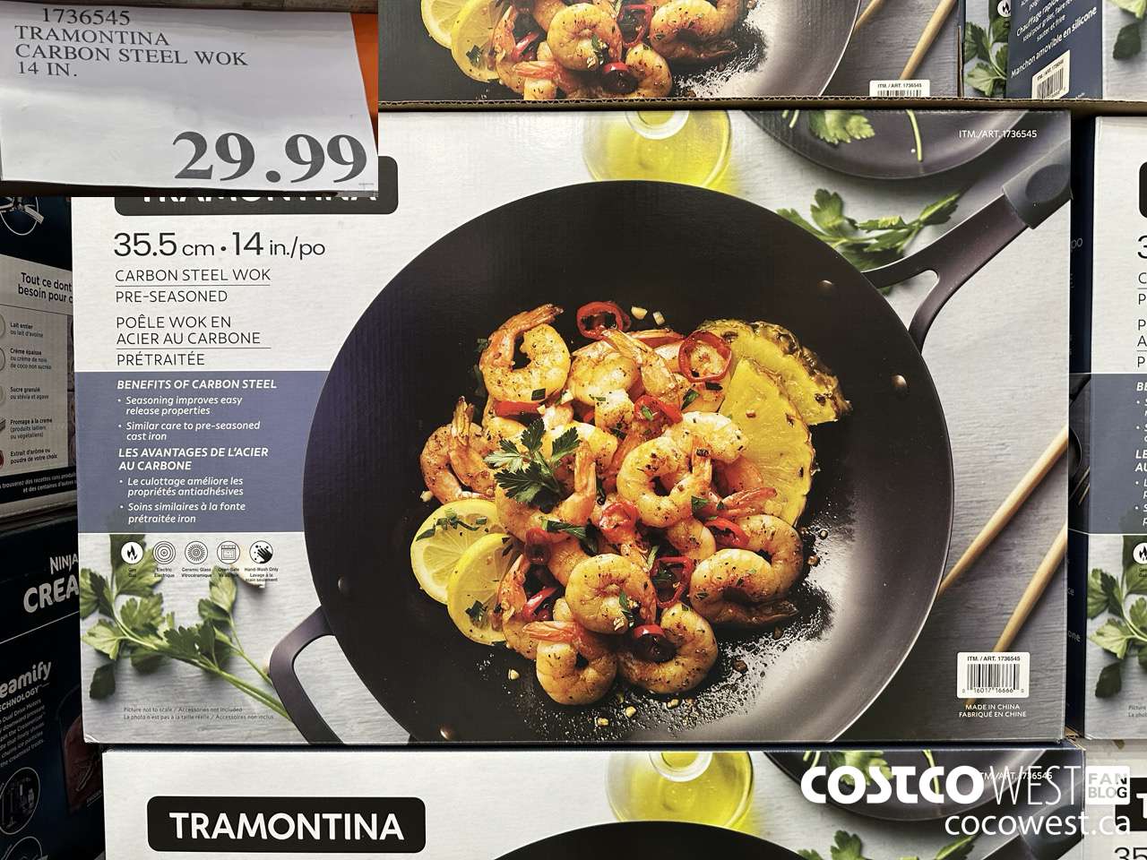 1736545 TRAMONTINA CARBON STEEL WOK 14 IN $29.99