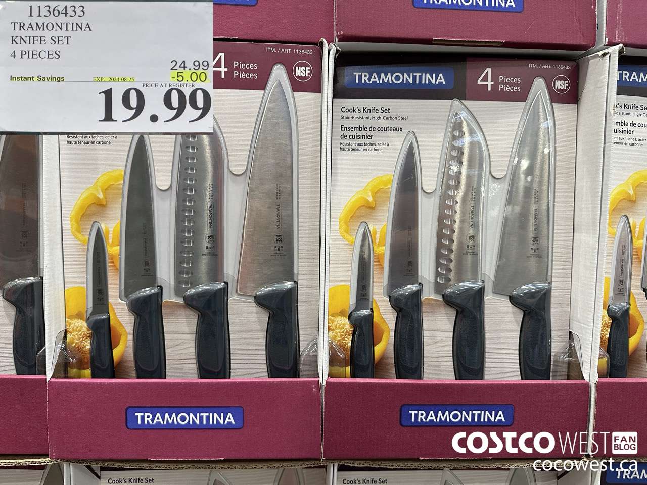 1136433 TRAMONTINA KNIFE SET 4 PIECES ($5.00 INSTANT SAVINGS EXPIRES ON 2024-08-26) $19.99