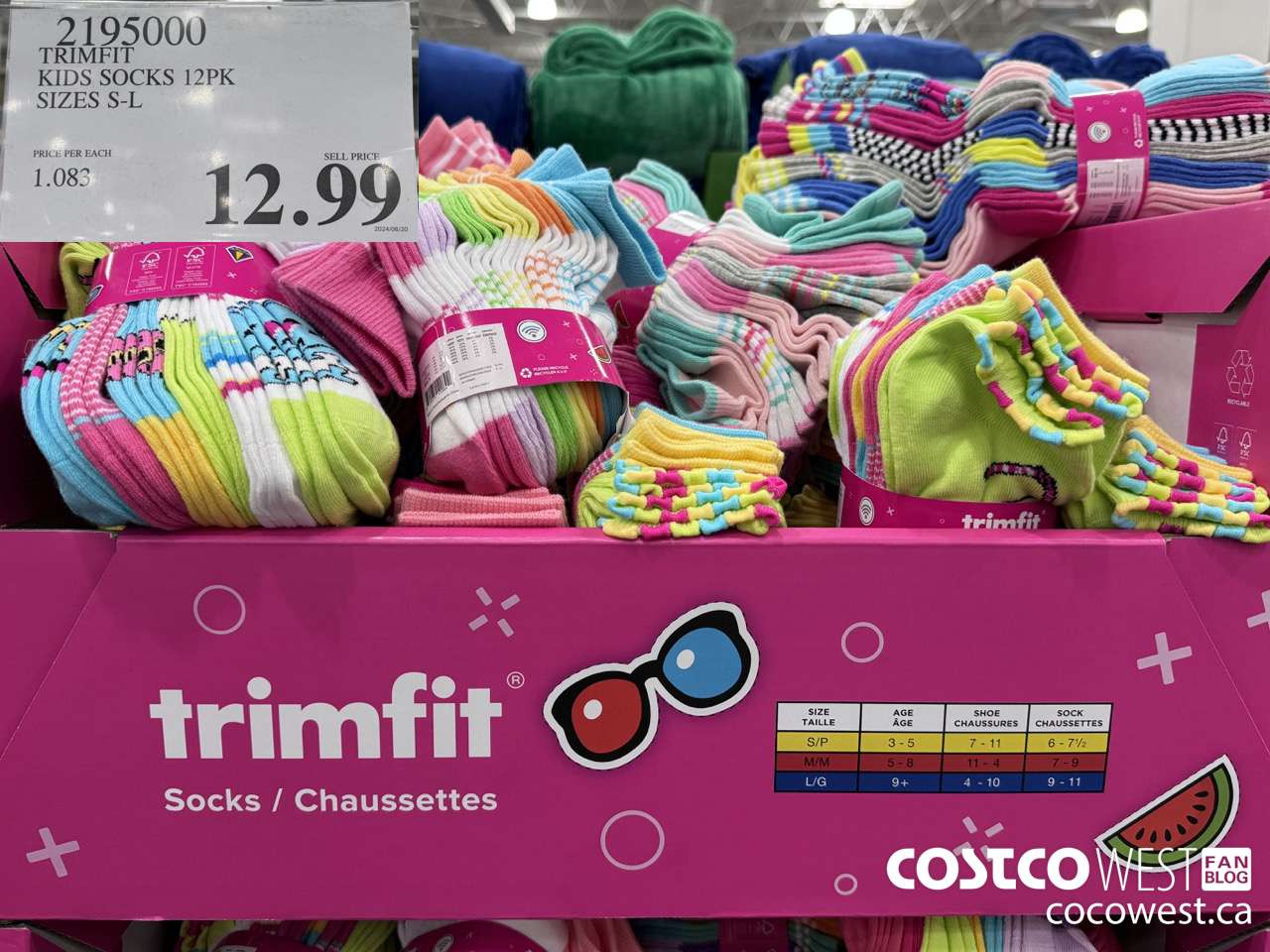 2195000 TRIMFIT KIDS SOCKS 12PK SIZE S-L $12.99