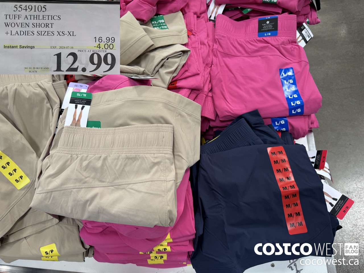 5549105 TUFF ATHLETICS WOVEN SHORT LADIES SIZES XS-XL ($4.00 INSTANT SAVINGS EXPIRES ON 2024-07-16) $12.99