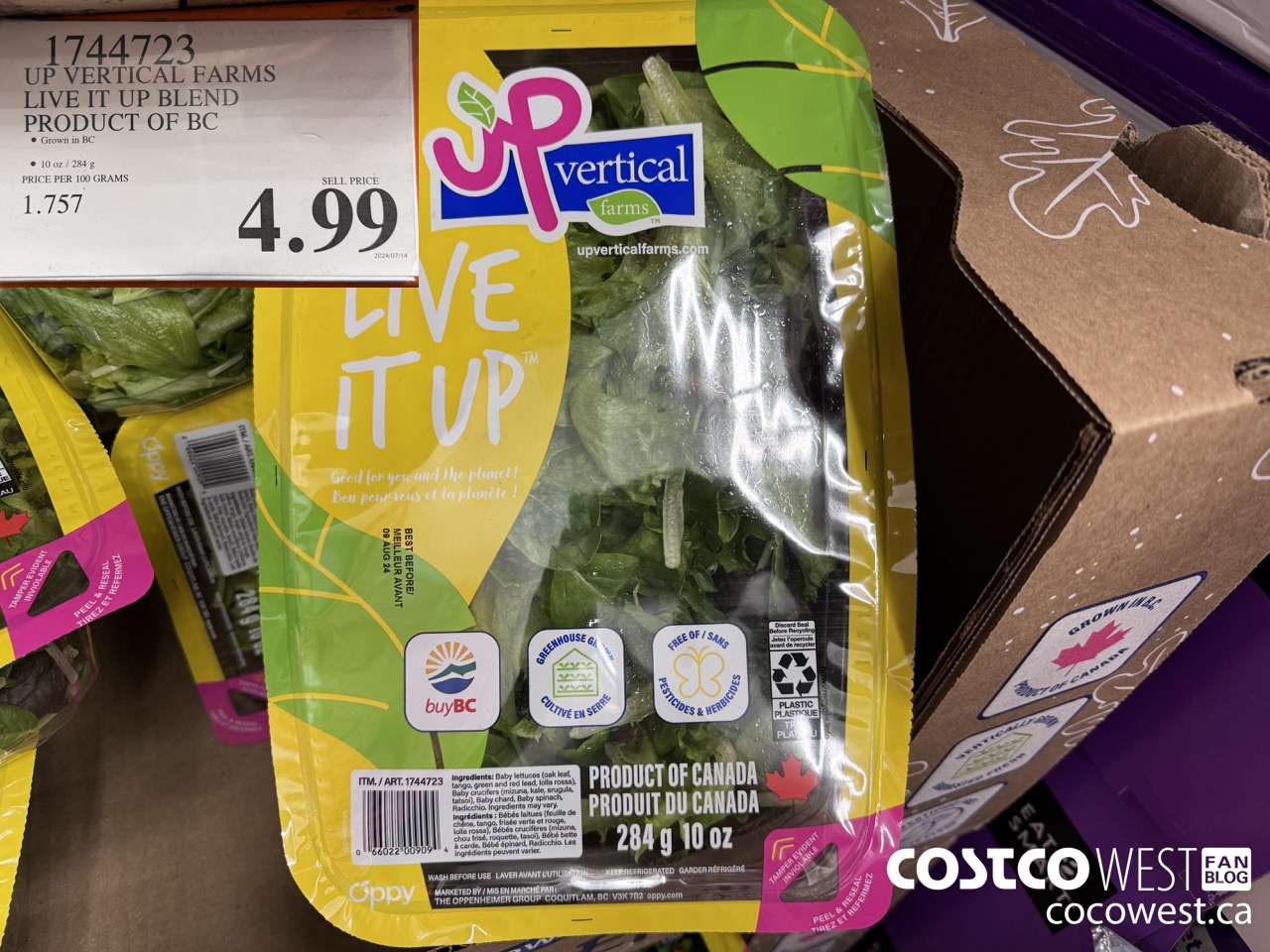 1744723 UP VERTICAL FARMS LIVE IT UP BLEND PRODUCT OF BC $4.99