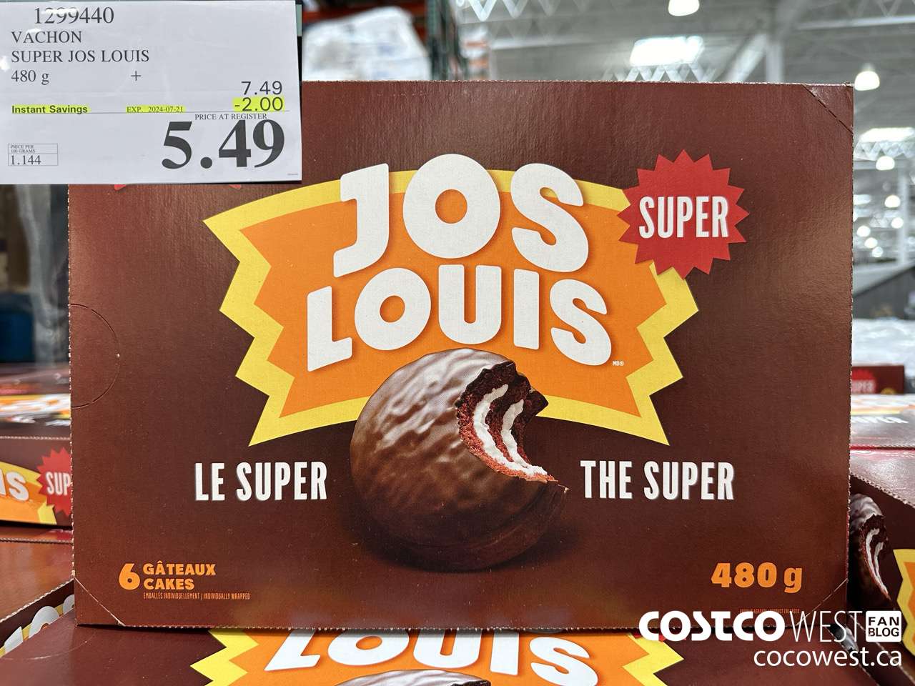 1299440 VACHON SUPER JOS LOUIS 480G ($2.00 INSTANT SAVINGS EXPIRES ON 2024-07-21) $5.49