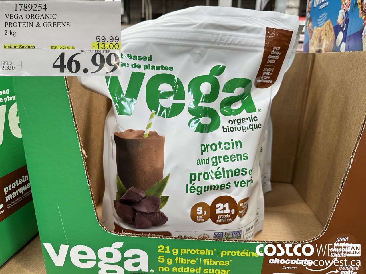 1789254 VEGA ORGANIC PROTEIN & GREENS 2 KG ($13.00 INSTANT SAVINGS EXPIRES ON 2024-07-28) $46.99